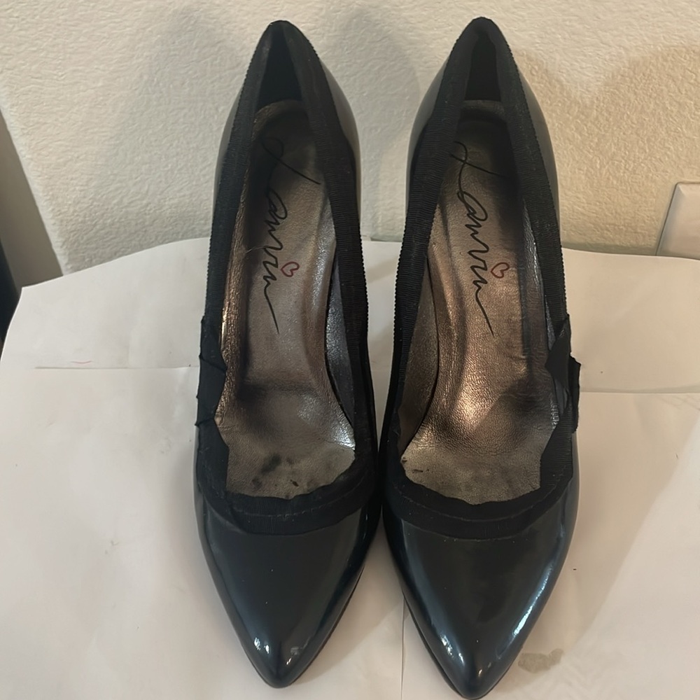 Lanvin Black Patent heel pumps sz  8 1/2 / 9  (40) - Picture 4 of 5